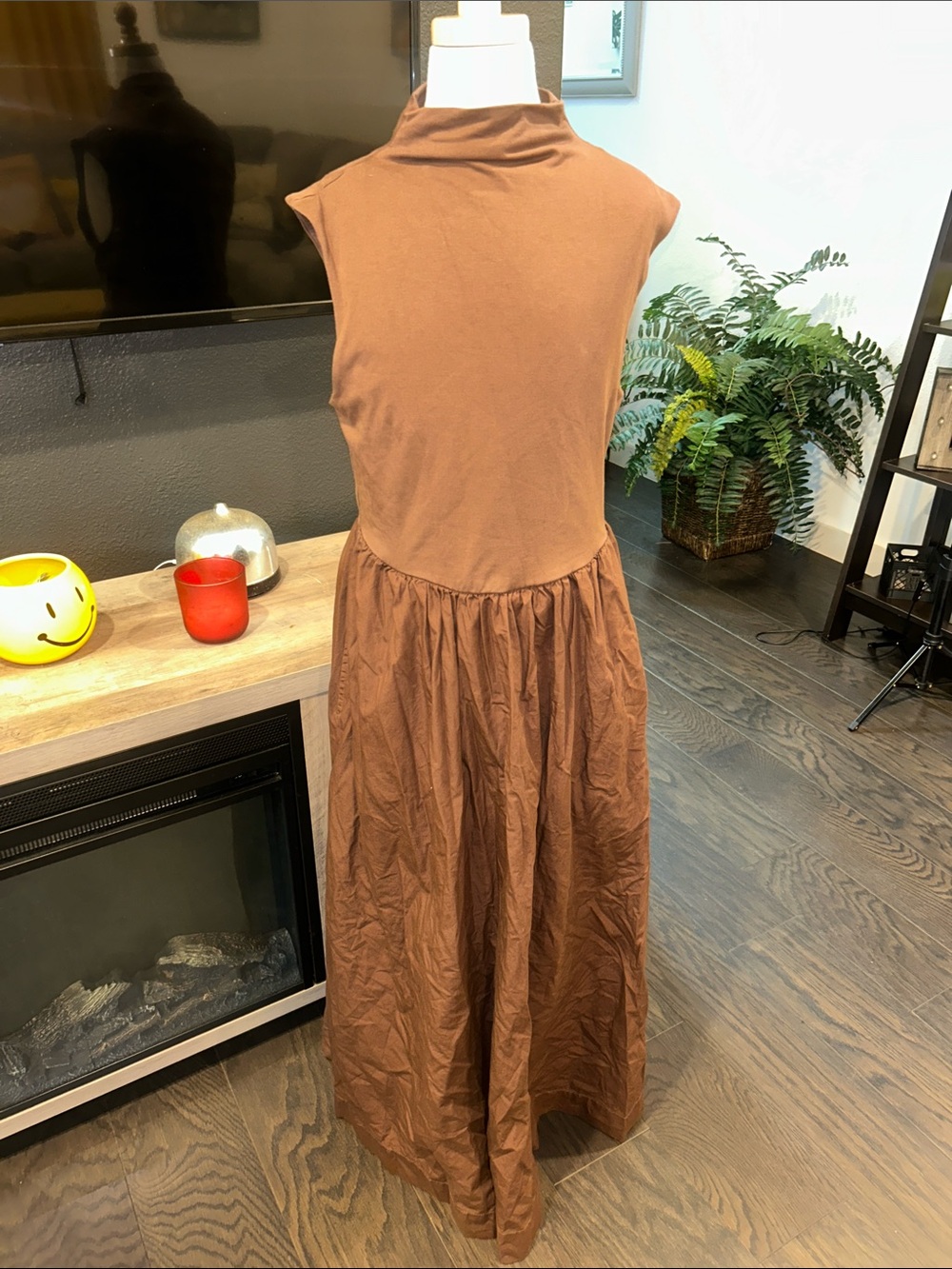 J. Crew Sleeveless Maxi Dress in Rust Brown